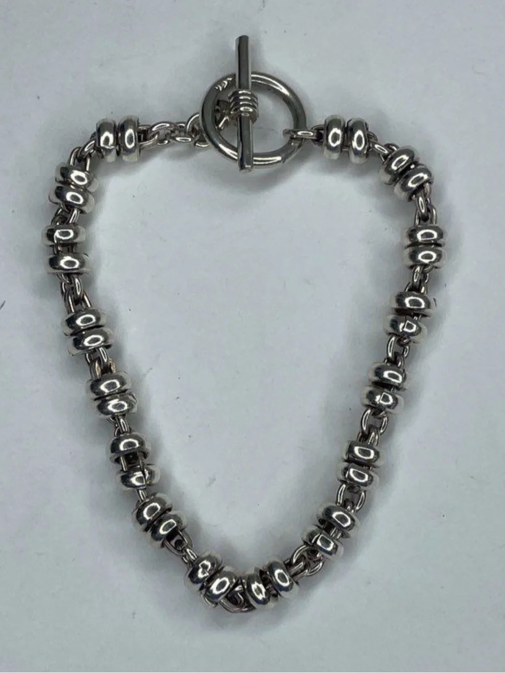 925 Sterling Silver Heavy Ornate Link Bracelet 8” 25G Biker Punk Style